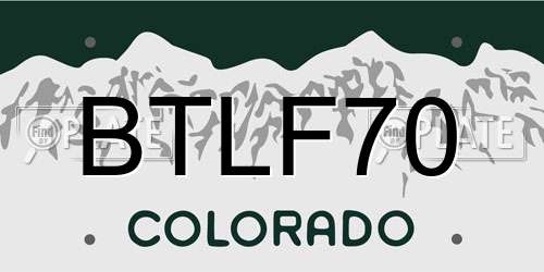 BTLF70 Colorado License Plate
