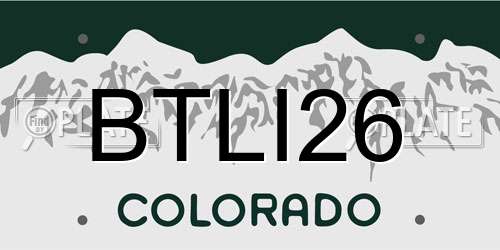 BTLI26 Colorado License Plate