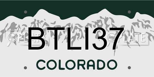 BTLI37 Colorado License Plate