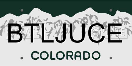 BTLJUCE Colorado License Plate