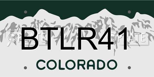 BTLR41 Colorado License Plate