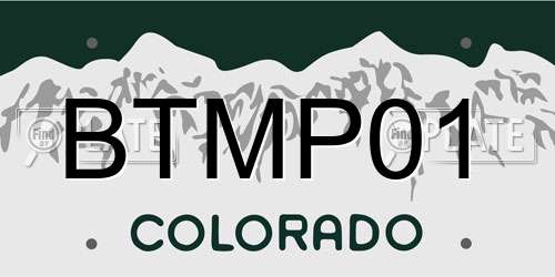 BTMP01 Colorado License Plate