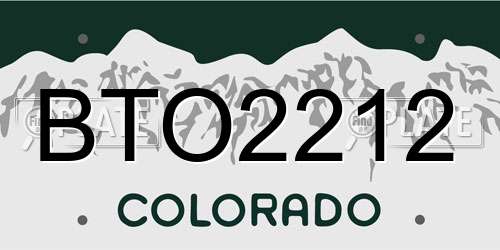 BTO2212 Colorado License Plate