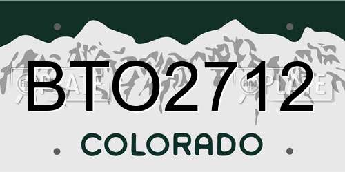 BTO2712 Colorado License Plate
