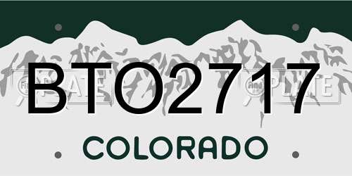 BTO2717 Colorado License Plate