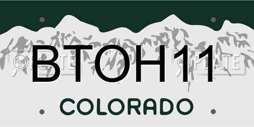 BTOH11 Colorado License Plate