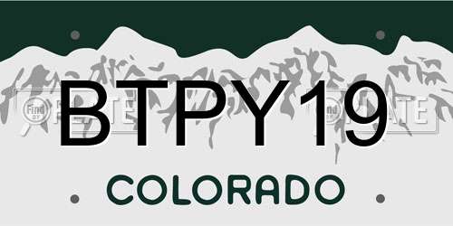 BTPY19 Colorado License Plate