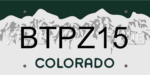 BTPZ15 Colorado License Plate