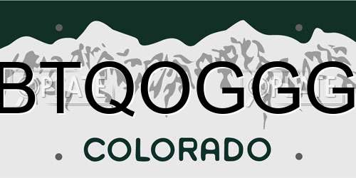 BTQOGGG Colorado License Plate