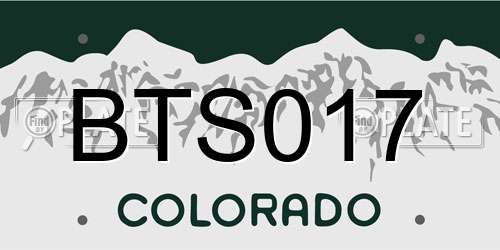 BTS017 Colorado License Plate