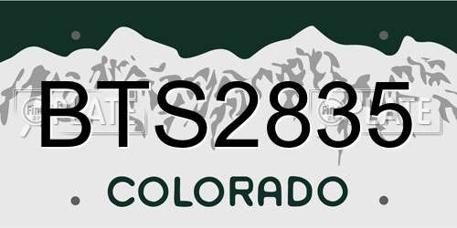 BTS2835 Colorado License Plate