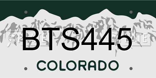 BTS445 Colorado License Plate
