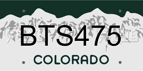 BTS475 Colorado License Plate