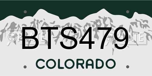 BTS479 Colorado License Plate