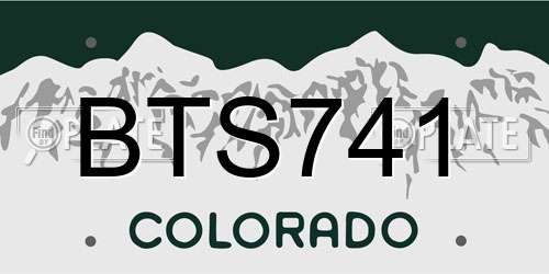 BTS741 Colorado License Plate