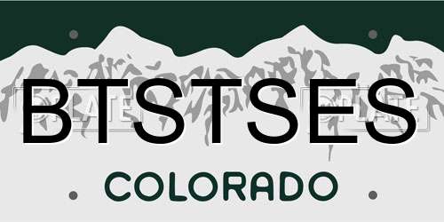 BTSTSES Colorado License Plate