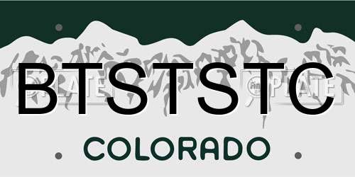 BTSTSTC Colorado License Plate
