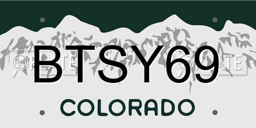 BTSY69 Colorado License Plate