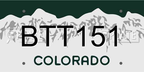 BTT151 Colorado License Plate
