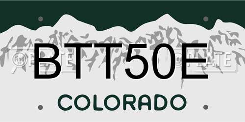 BTT50E Colorado License Plate