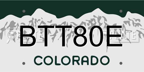 BTT80E Colorado License Plate
