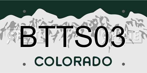 BTTS03 Colorado License Plate