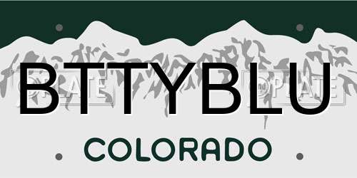 BTTYBLU Colorado License Plate