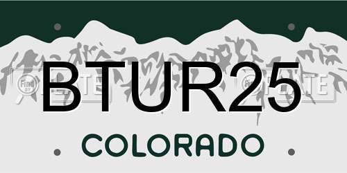 BTUR25 Colorado License Plate