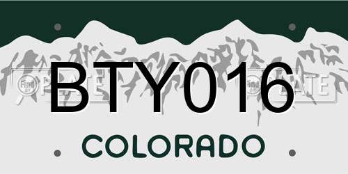 BTY016 Colorado License Plate