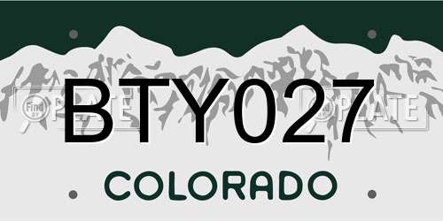 BTY027 Colorado License Plate