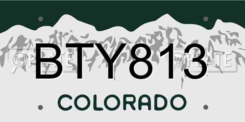 BTY813 Colorado License Plate