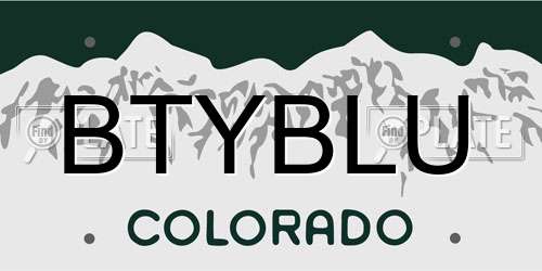 BTYBLU Colorado License Plate