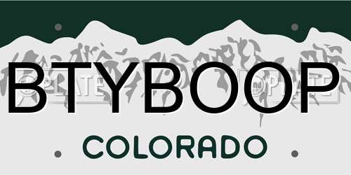 BTYBOOP Colorado License Plate