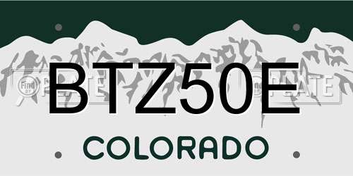 BTZ50E Colorado License Plate
