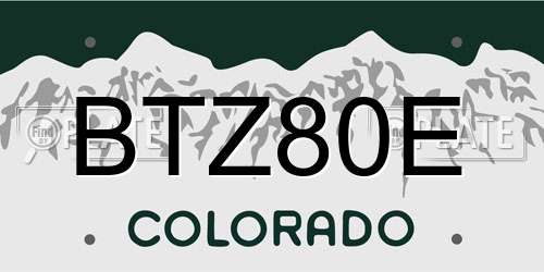 BTZ80E Colorado License Plate