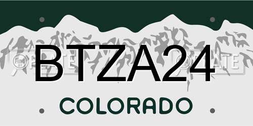 BTZA24 Colorado License Plate