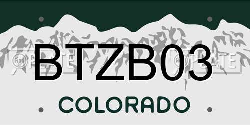 BTZB03 Colorado License Plate