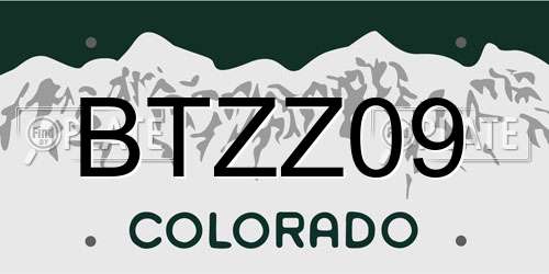 BTZZ09 Colorado License Plate