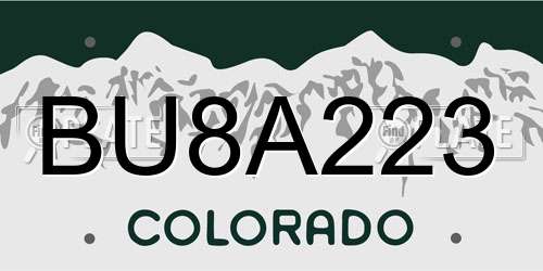 BU8A223 Colorado License Plate