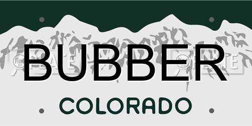 BUBBER Colorado License Plate