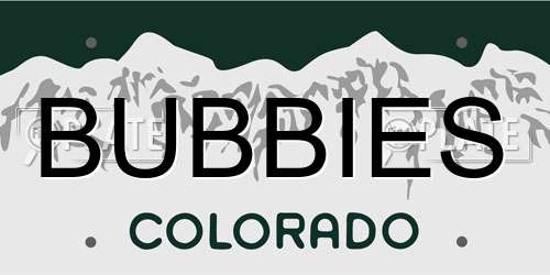 BUBBIES Colorado License Plate