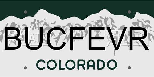 BUCFEVR Colorado License Plate