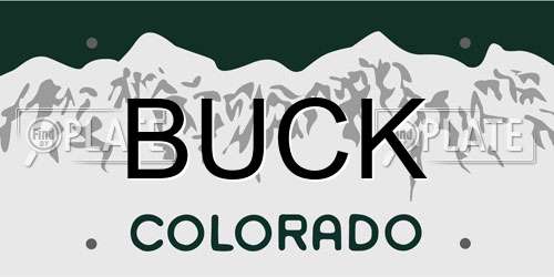 BUCK Colorado License Plate