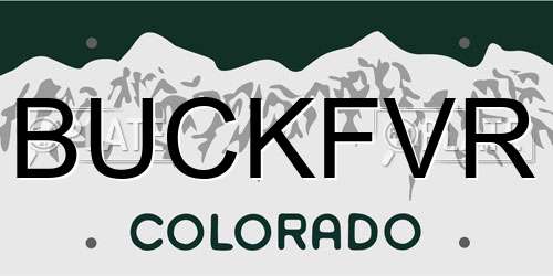 BUCKFVR Colorado License Plate