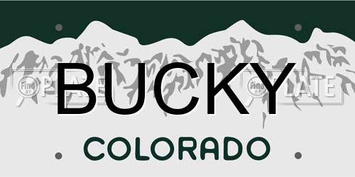 BUCKY Colorado License Plate