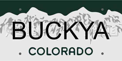 BUCKYA Colorado License Plate