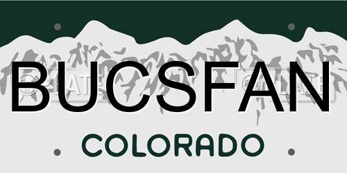BUCSFAN Colorado License Plate