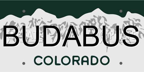 BUDABUS Colorado License Plate