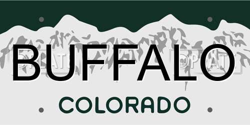 BUFFALO Colorado License Plate