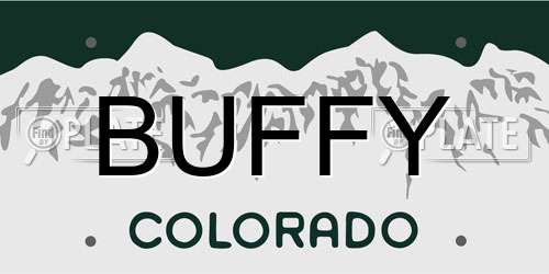 BUFFY Colorado License Plate